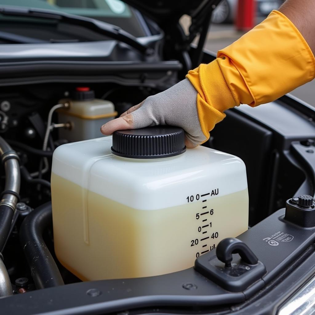 Checking Coolant Level in Car