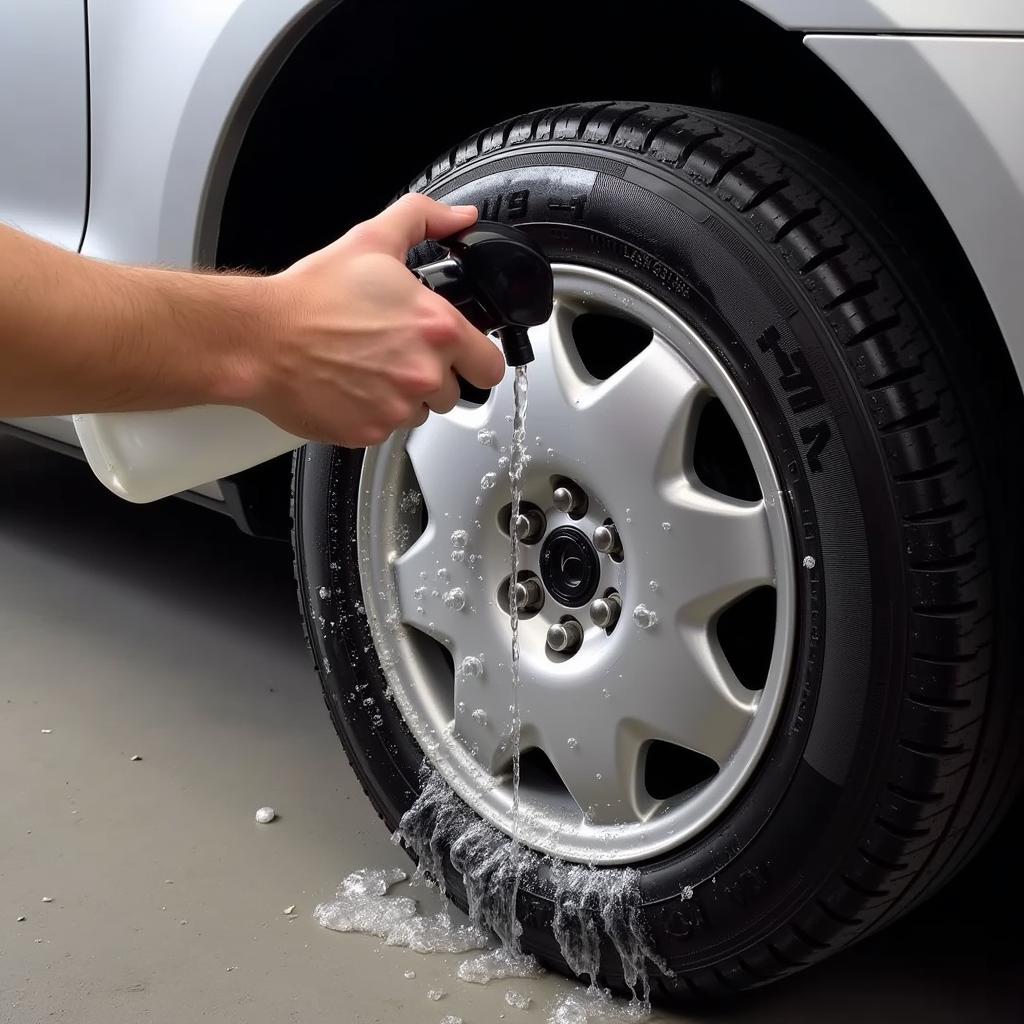 Checking for Bead Leak with Soapy Water