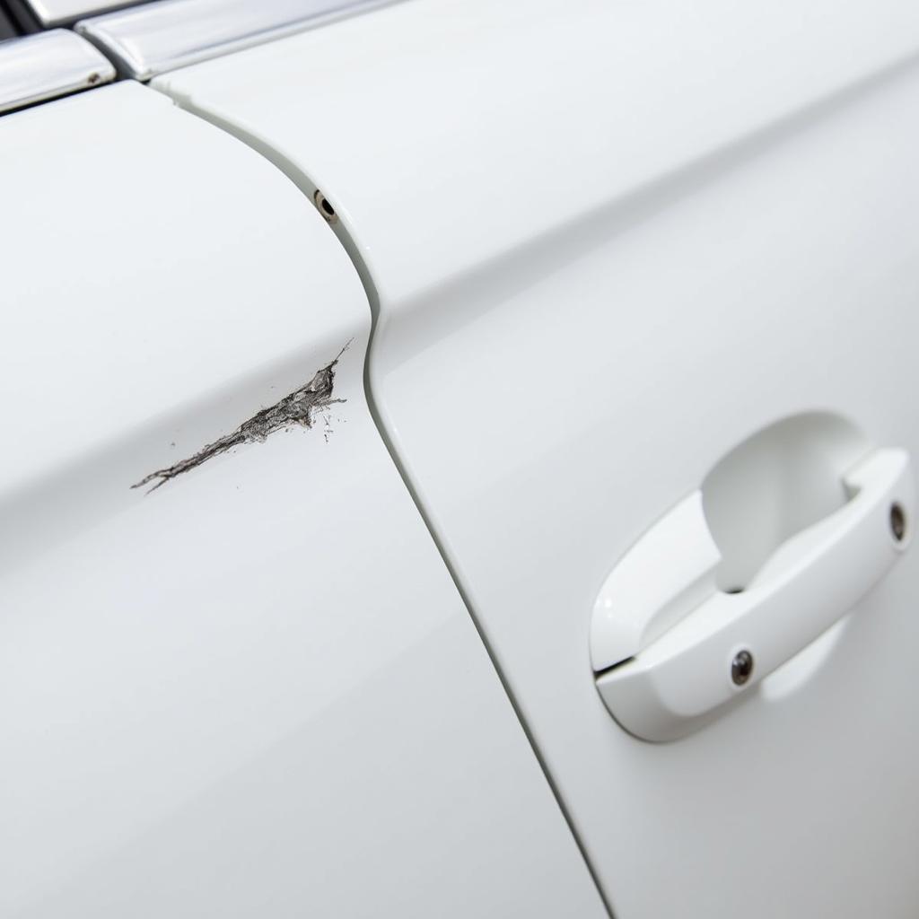 Assessing Chipped White Car Paint Damage