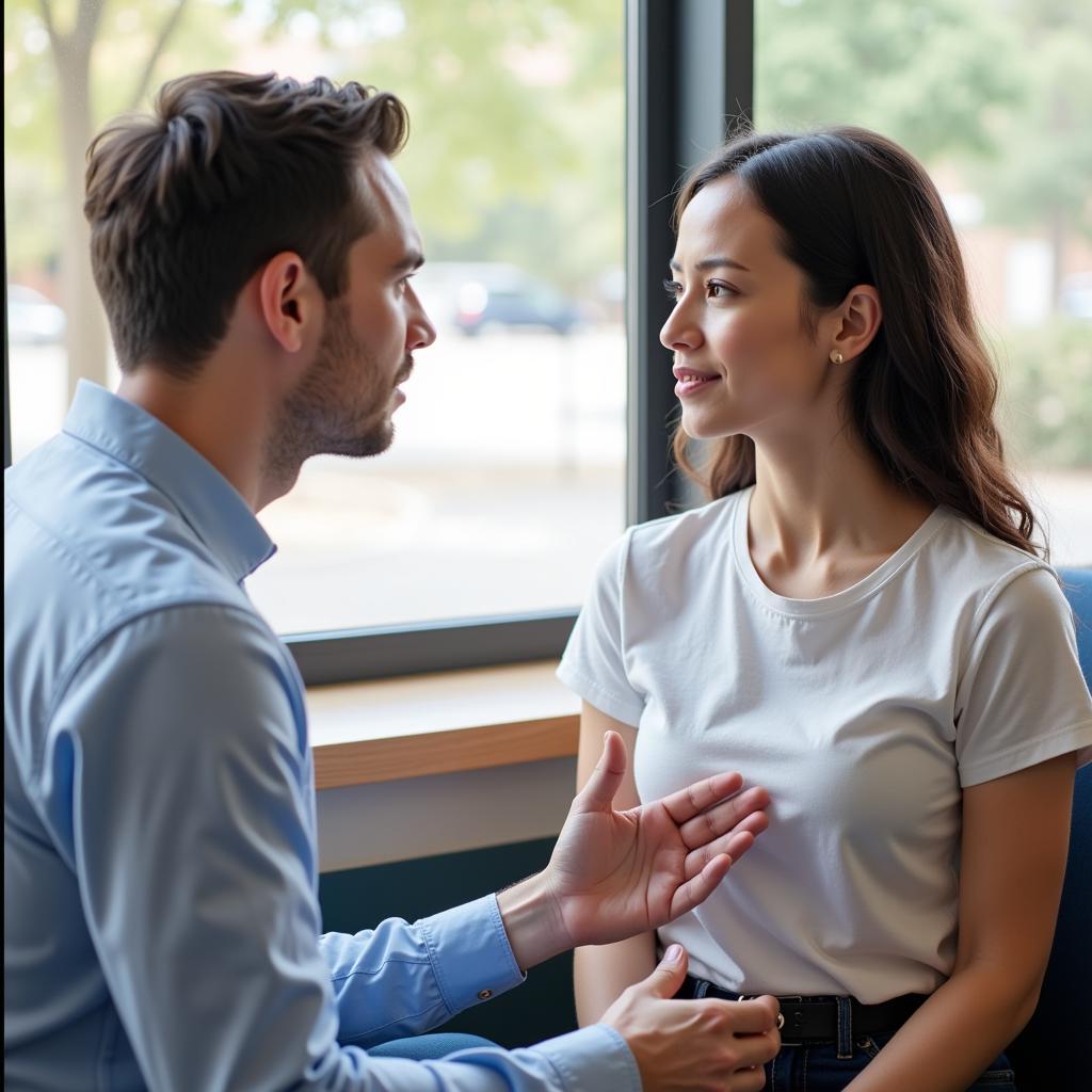 Chiropractor Consulting with Patient