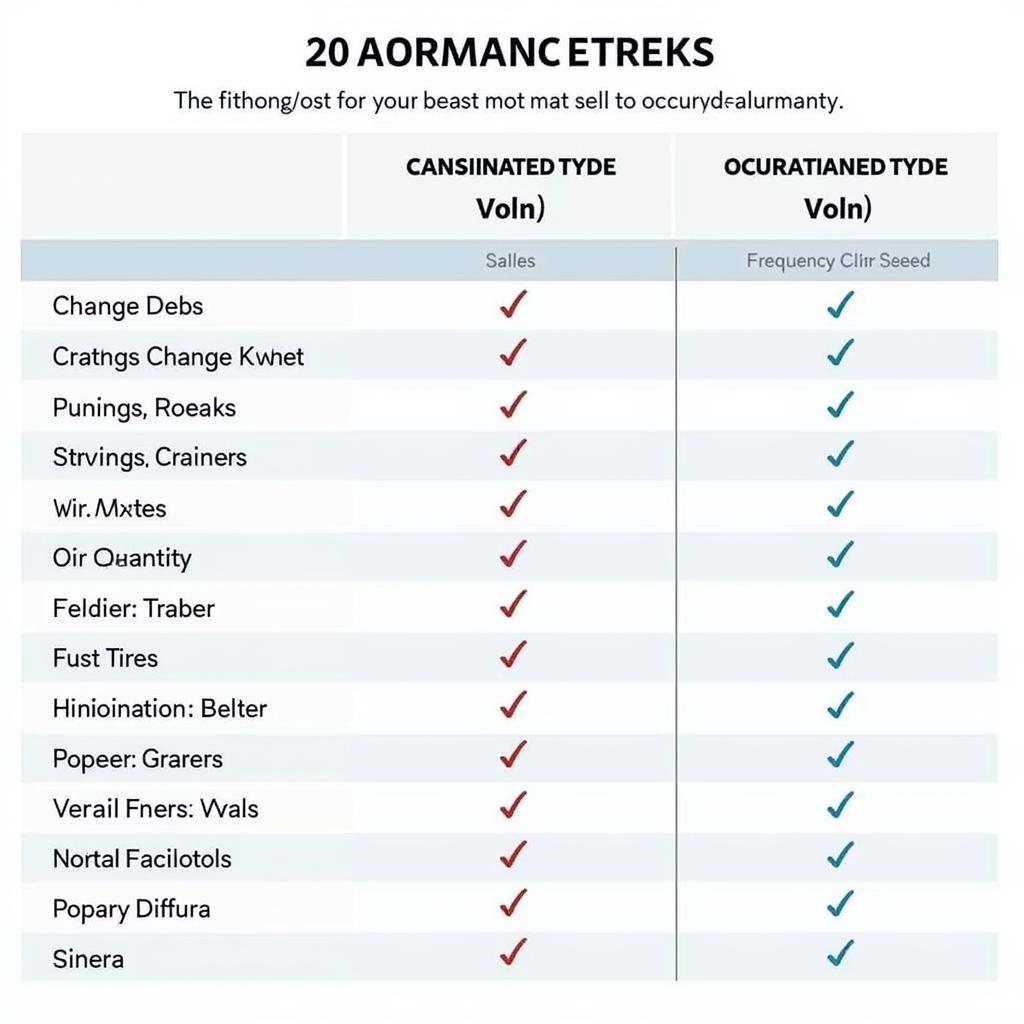 Comparing Car Maintenance Schedules