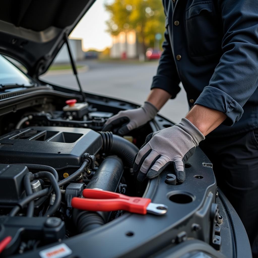 Crestview Mechanic Working on Car