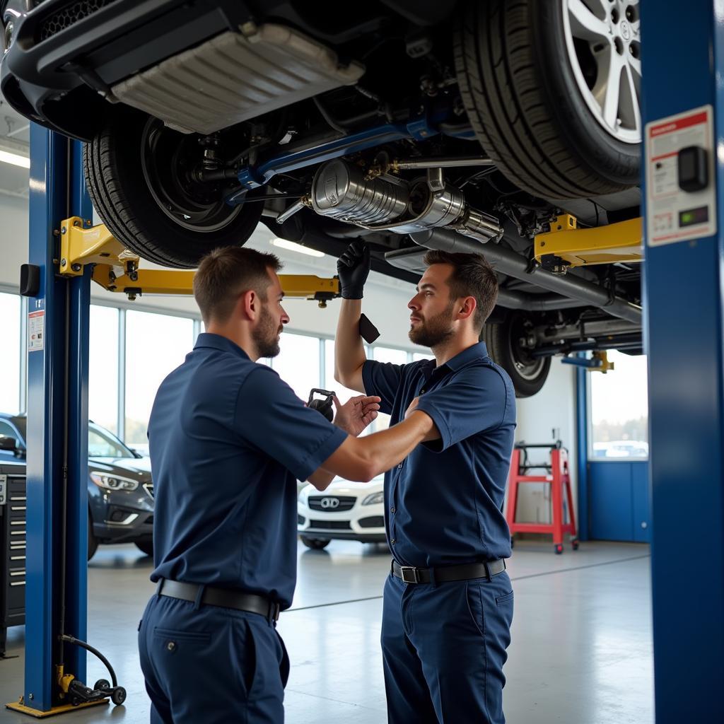 Dealership Assessing Transmission Damage