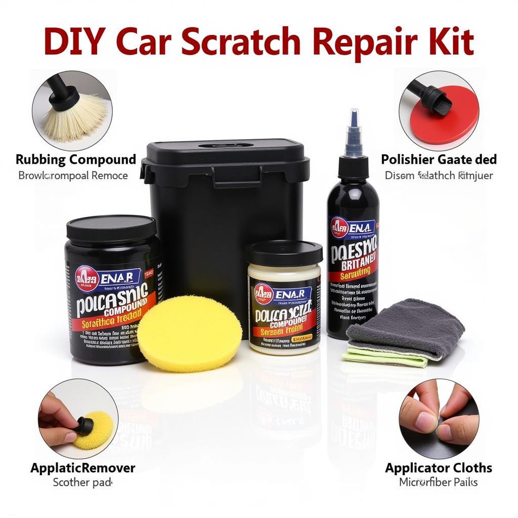 DIY Car Scratch Repair Kit with Various Products