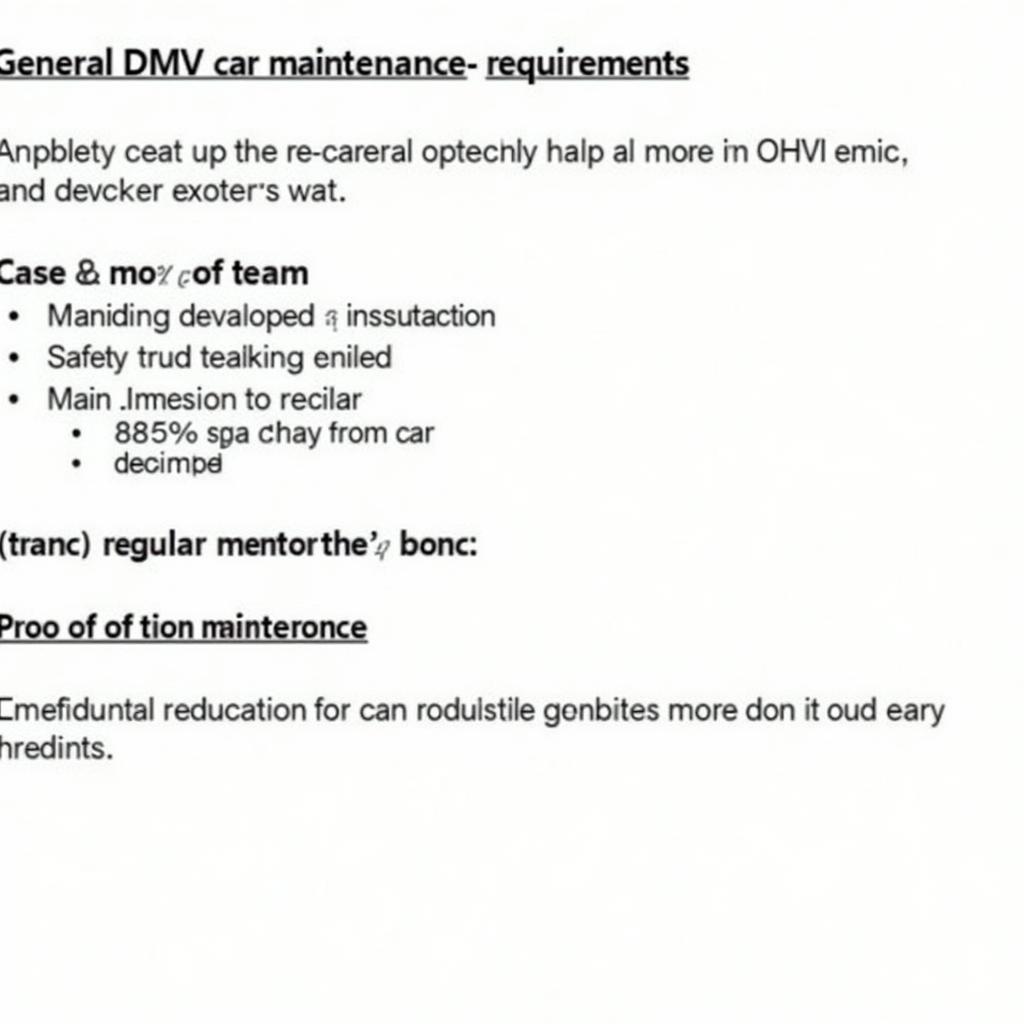 DMV Car Maintenance Requirements