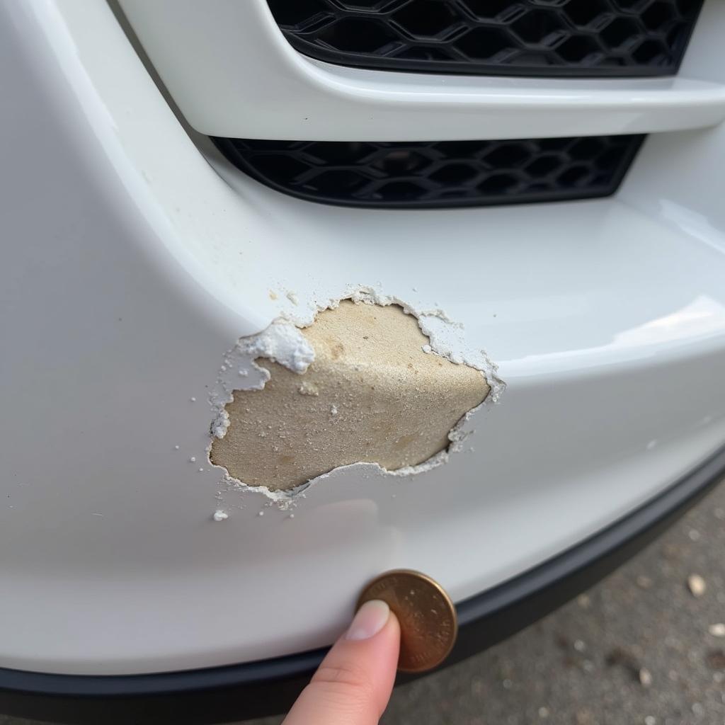 Assessing Fiberglass Damage on Car Front