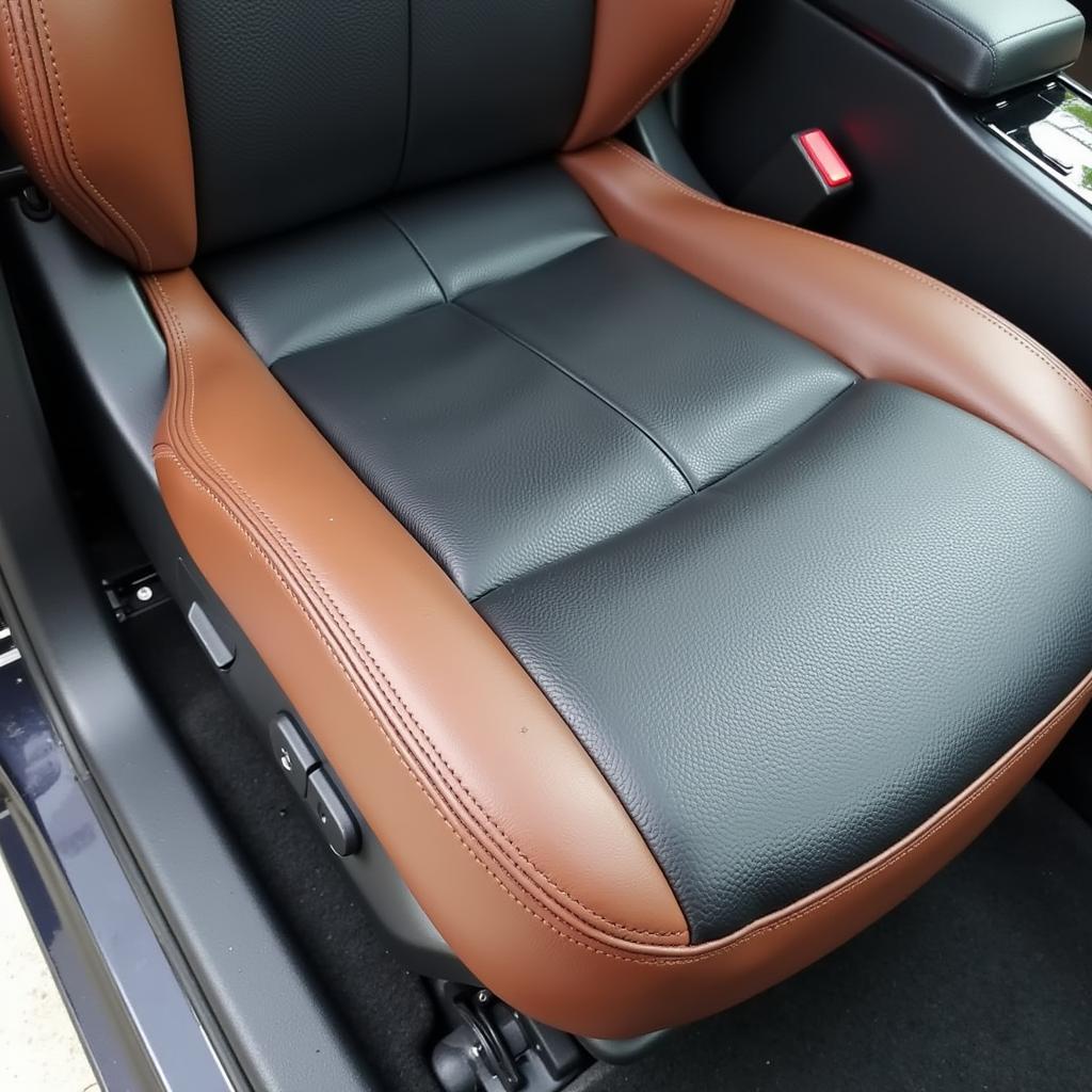 Finished Leather Car Seat Repair