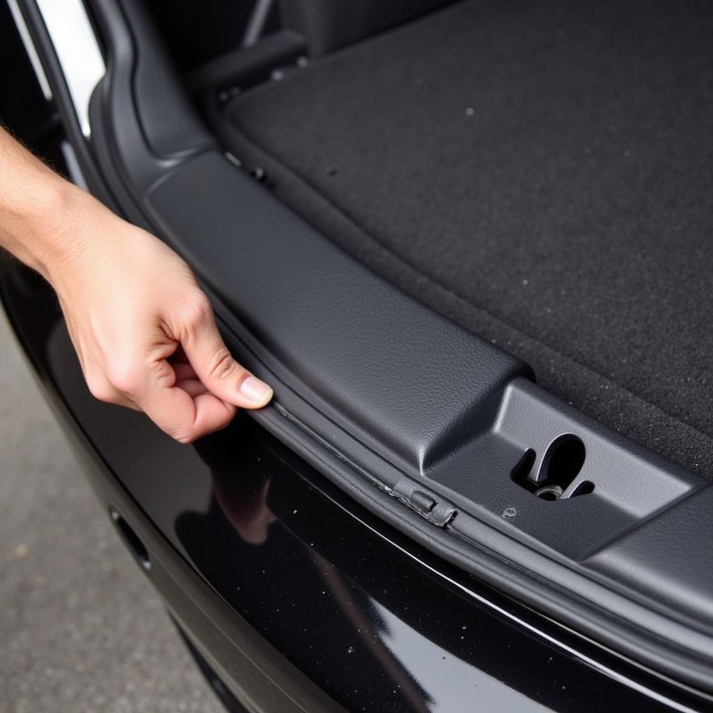 Inspecting a Car Trunk Seal for Damage