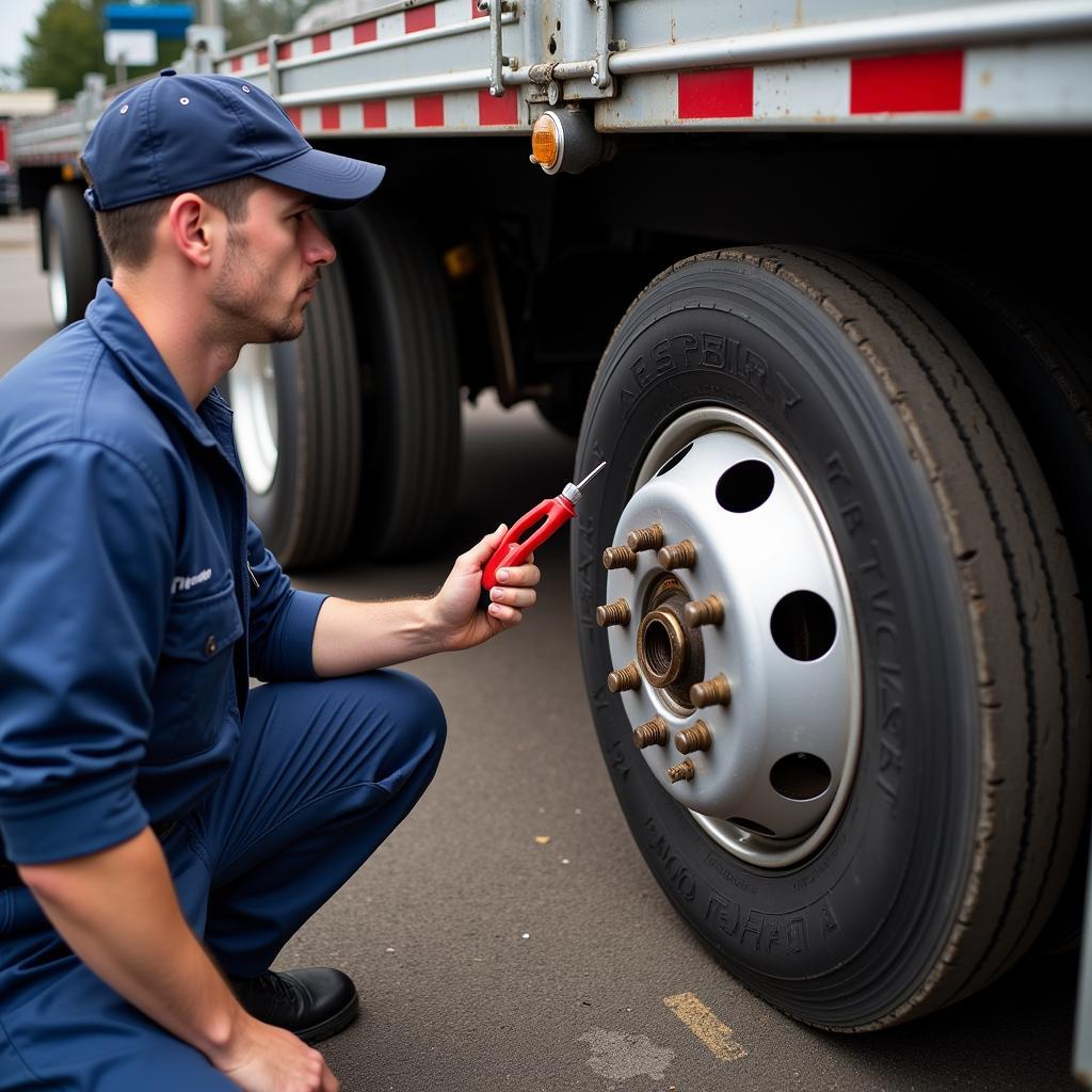 Tire and Brake Inspection on a Fixed Bed Car Hauler