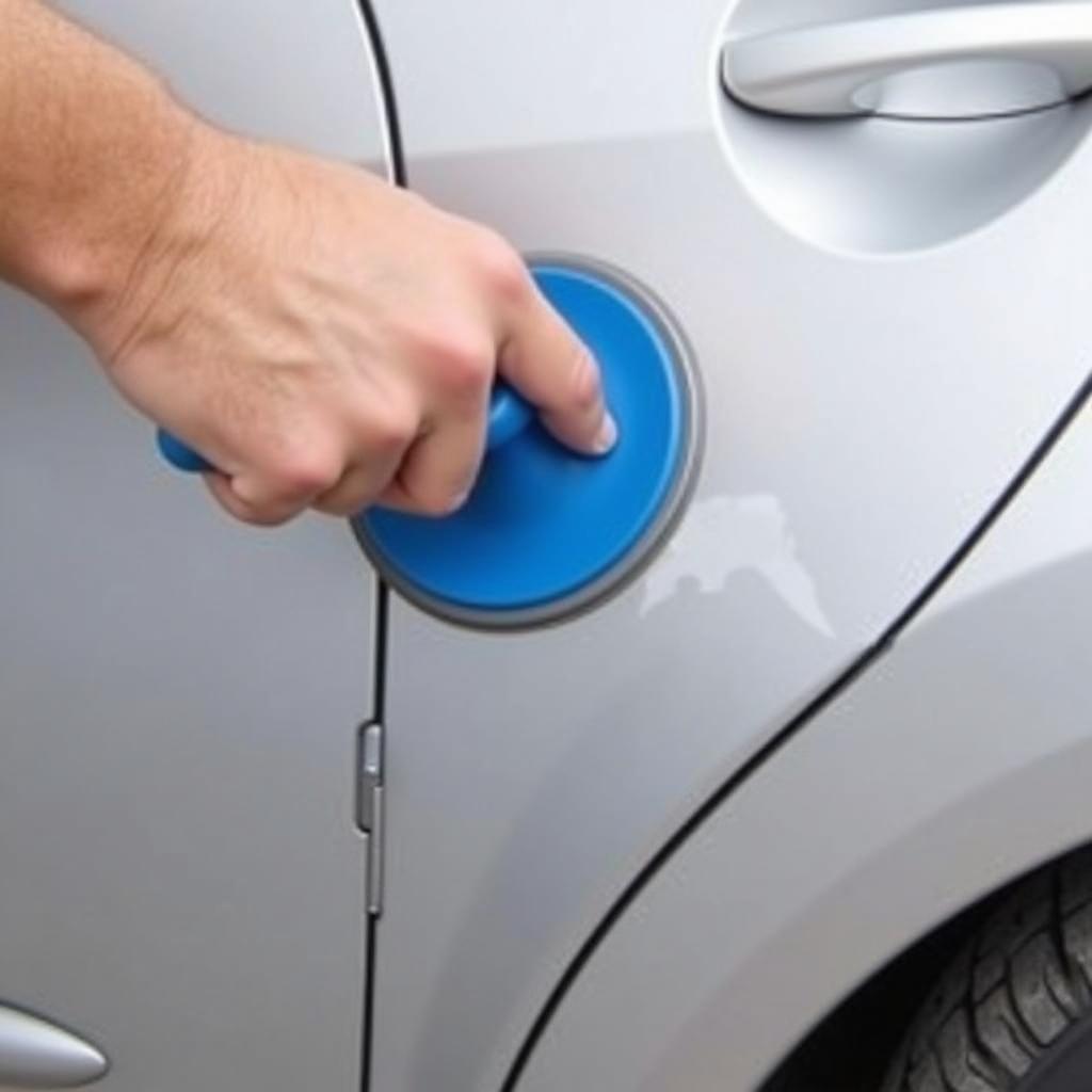 Fixing a Car Door Dent with a Plunger