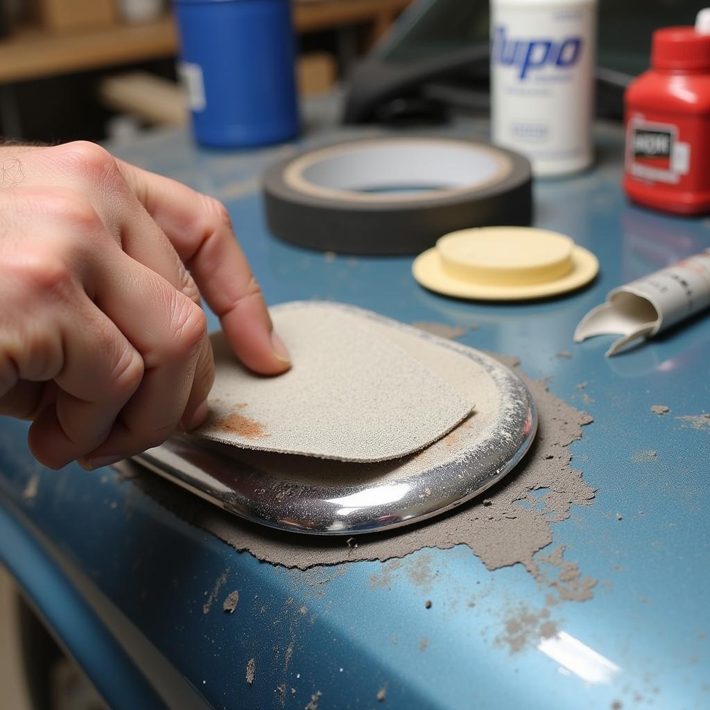 Fixing Damaged Chrome Trim on a Car