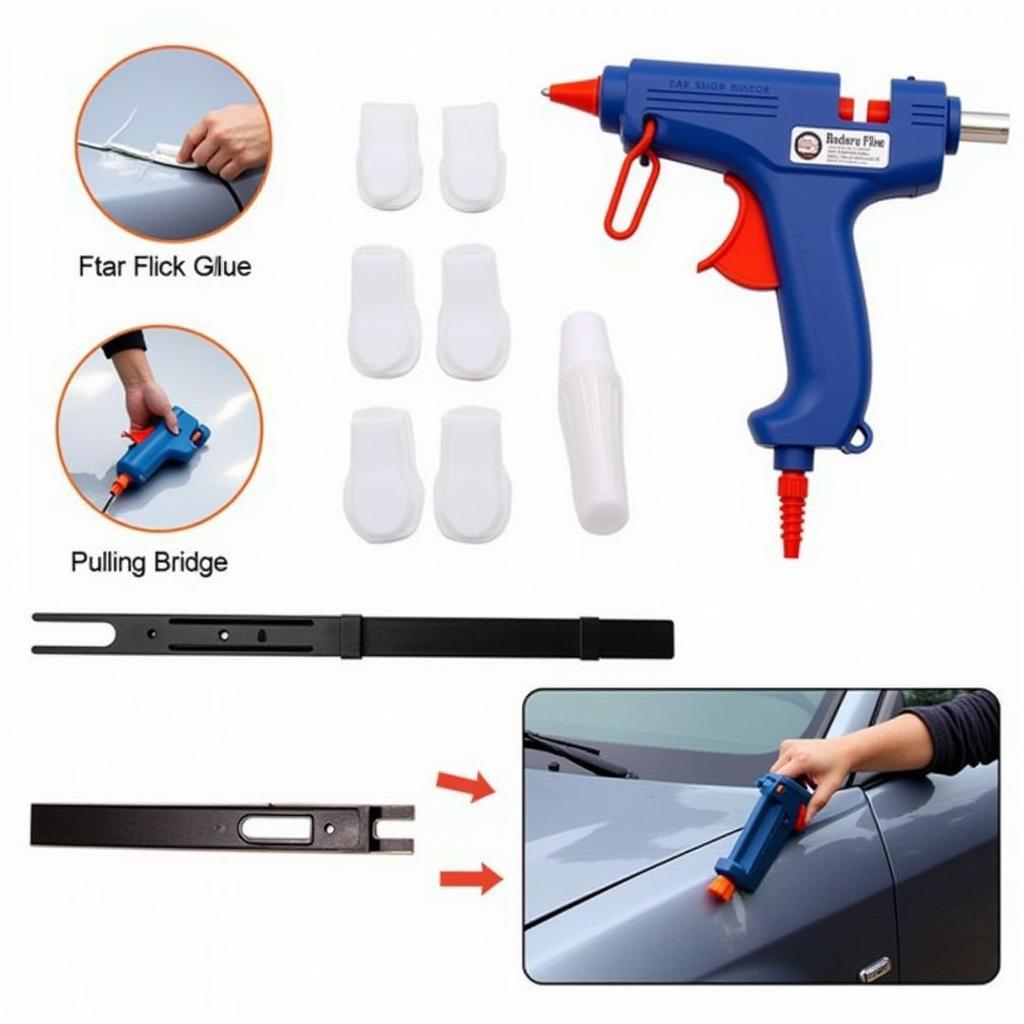 Using a Dent Puller Kit to Repair a Car Hood