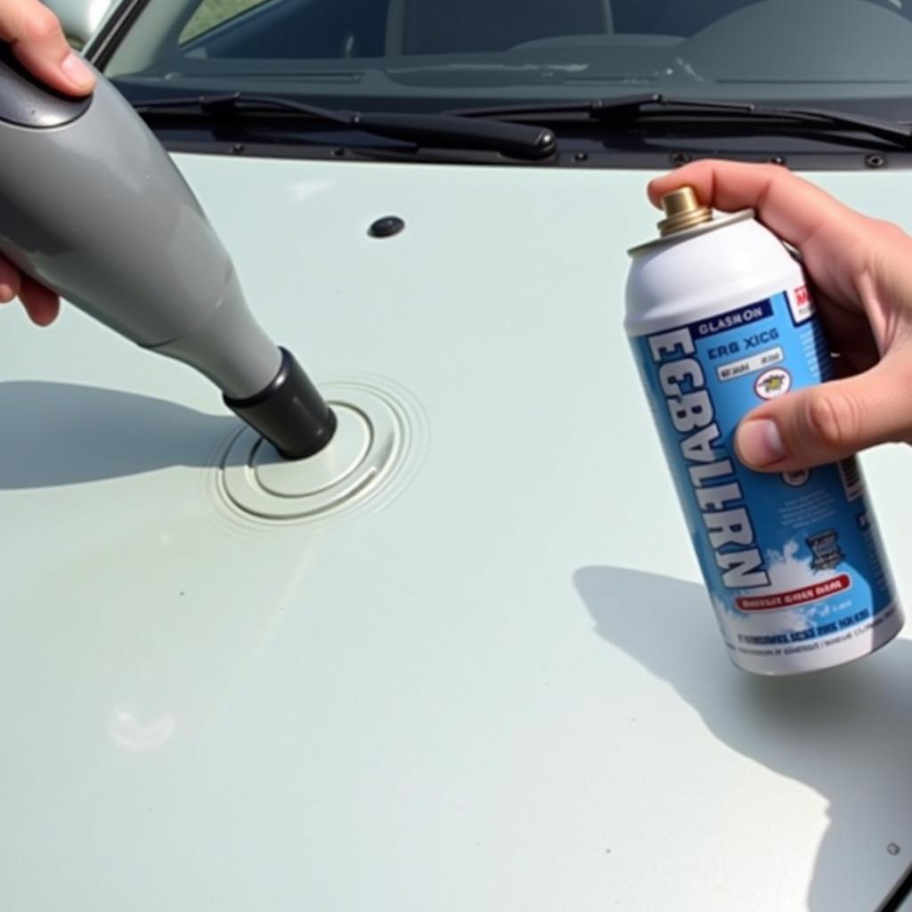 Using Heat and Cold to Fix a Car Hood Dent