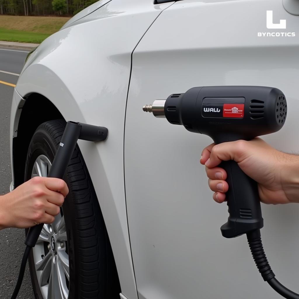 Using a Heat Gun to Remove Dents from a Car Bumper