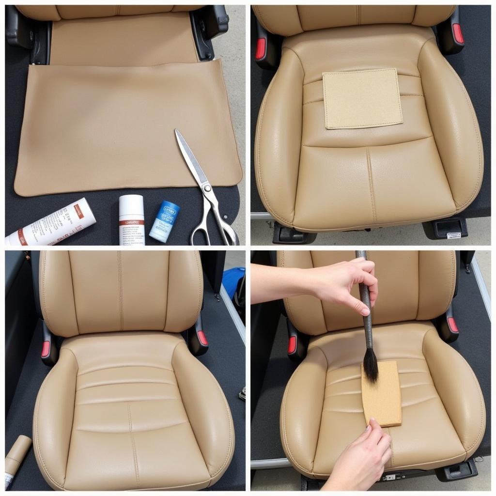 Fixing a Larger Rip in Leather Car Seat with Patch and Filler