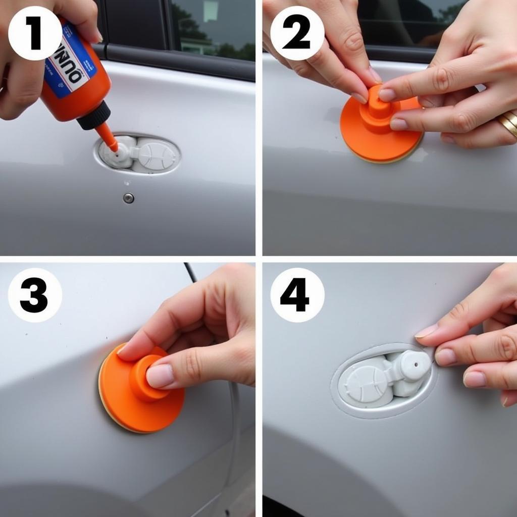 Fixing a Small Car Dent with Hot Glue