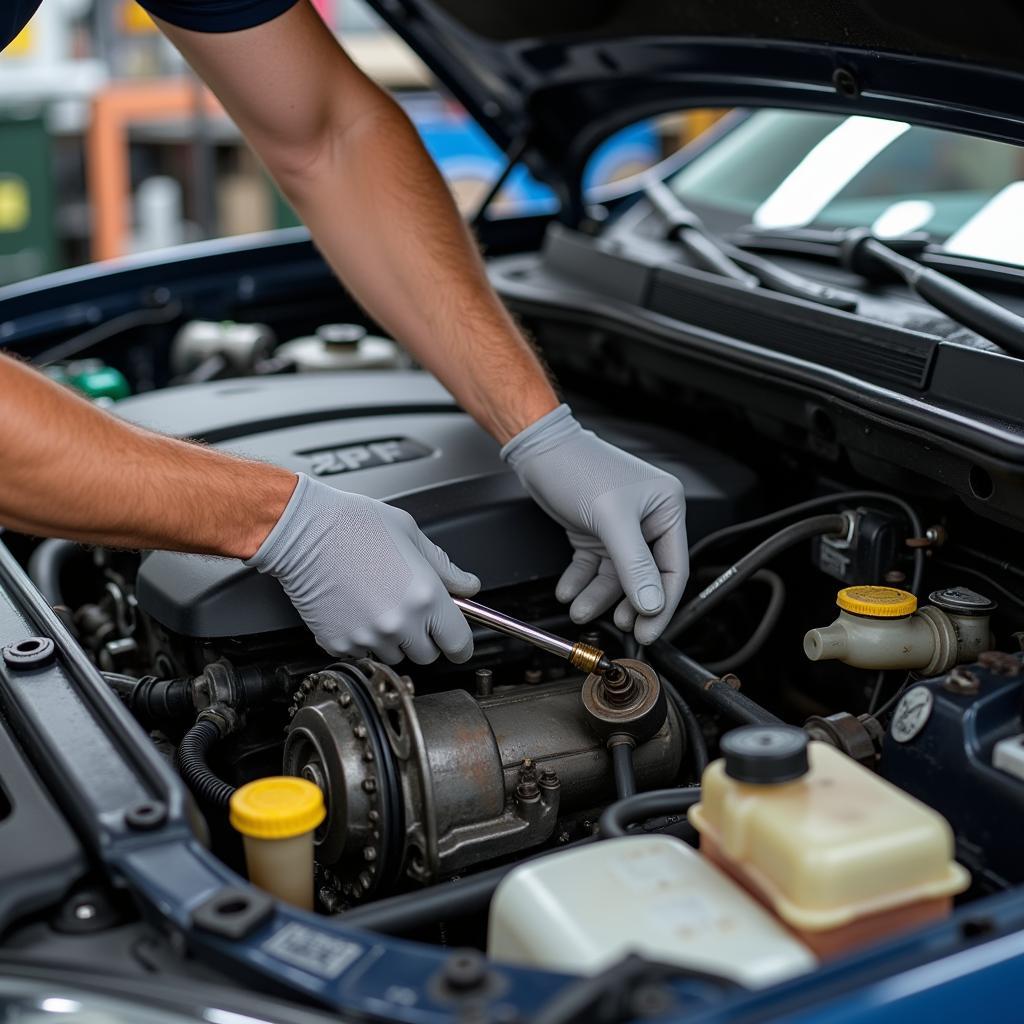 Flooded Car Engine Damage Inspection