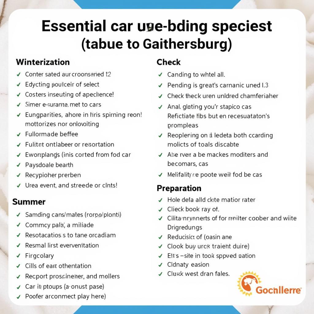 Gaithersburg Car Maintenance Checklist