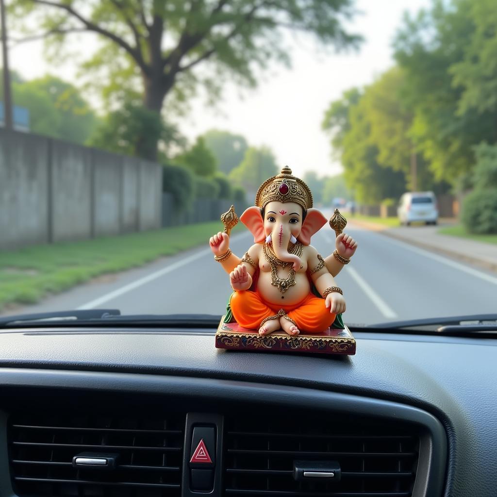 Ganesh Idol Placement on Car Dashboard