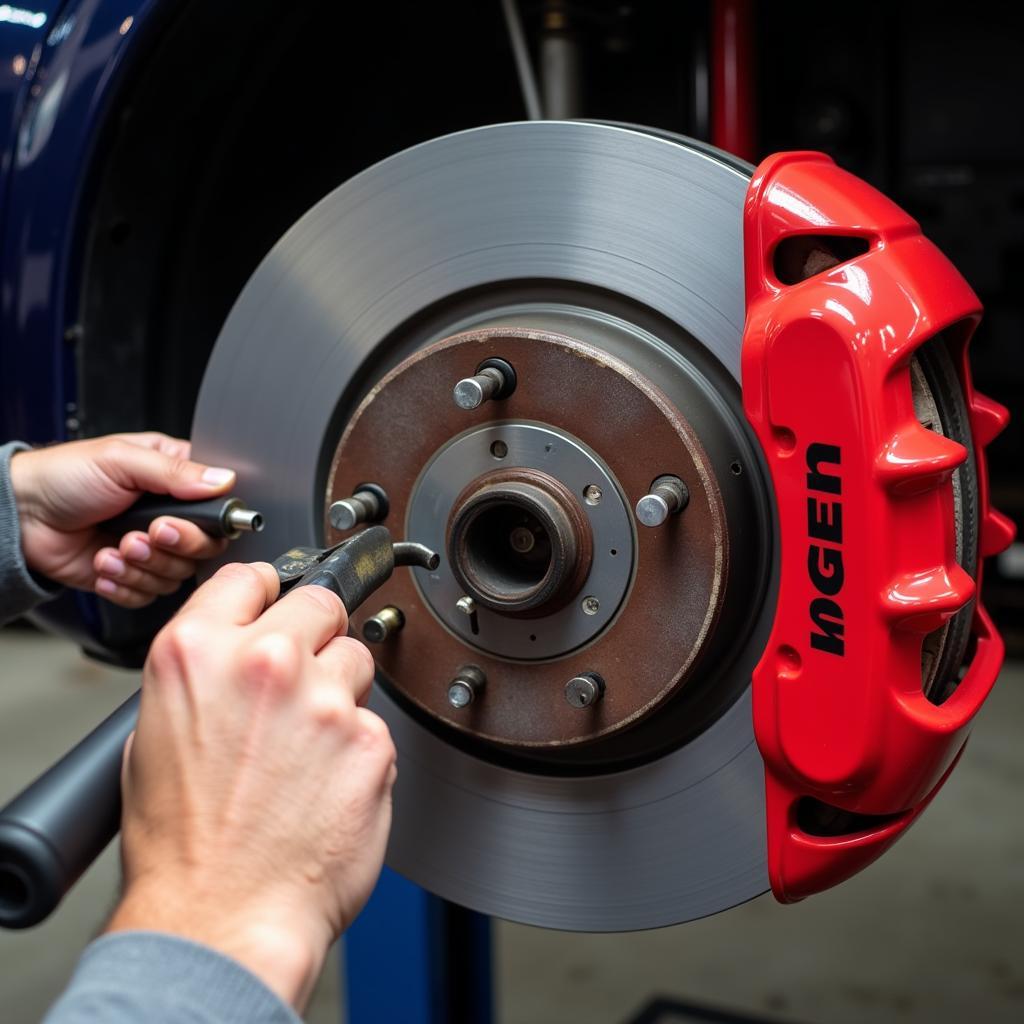 Inspecting Gem Car Brakes