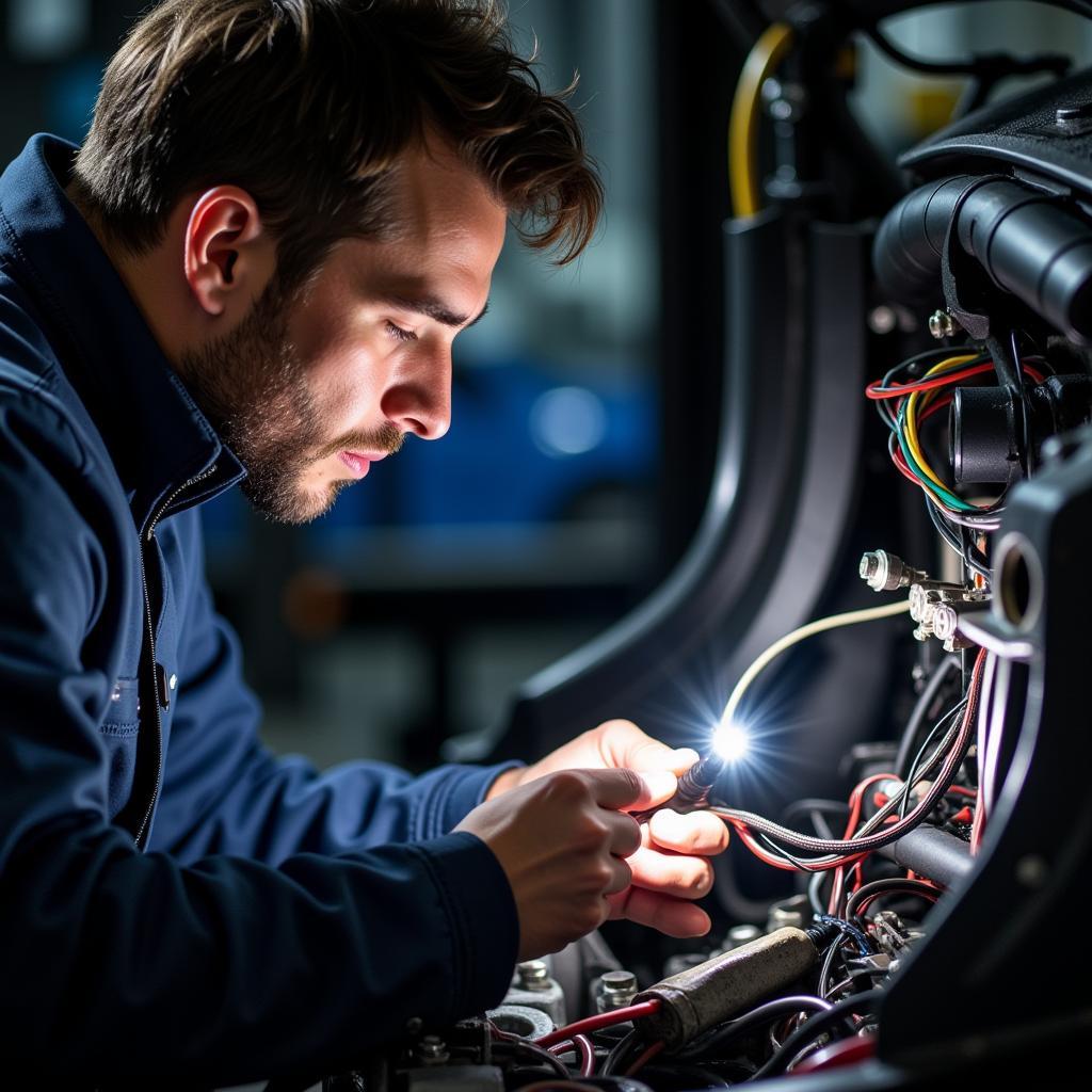 Inspecting Gem Car Wiring