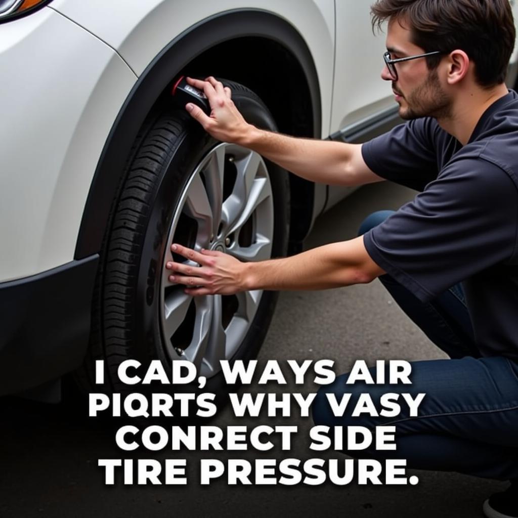 Checking tire pressure on a Honda CR-V