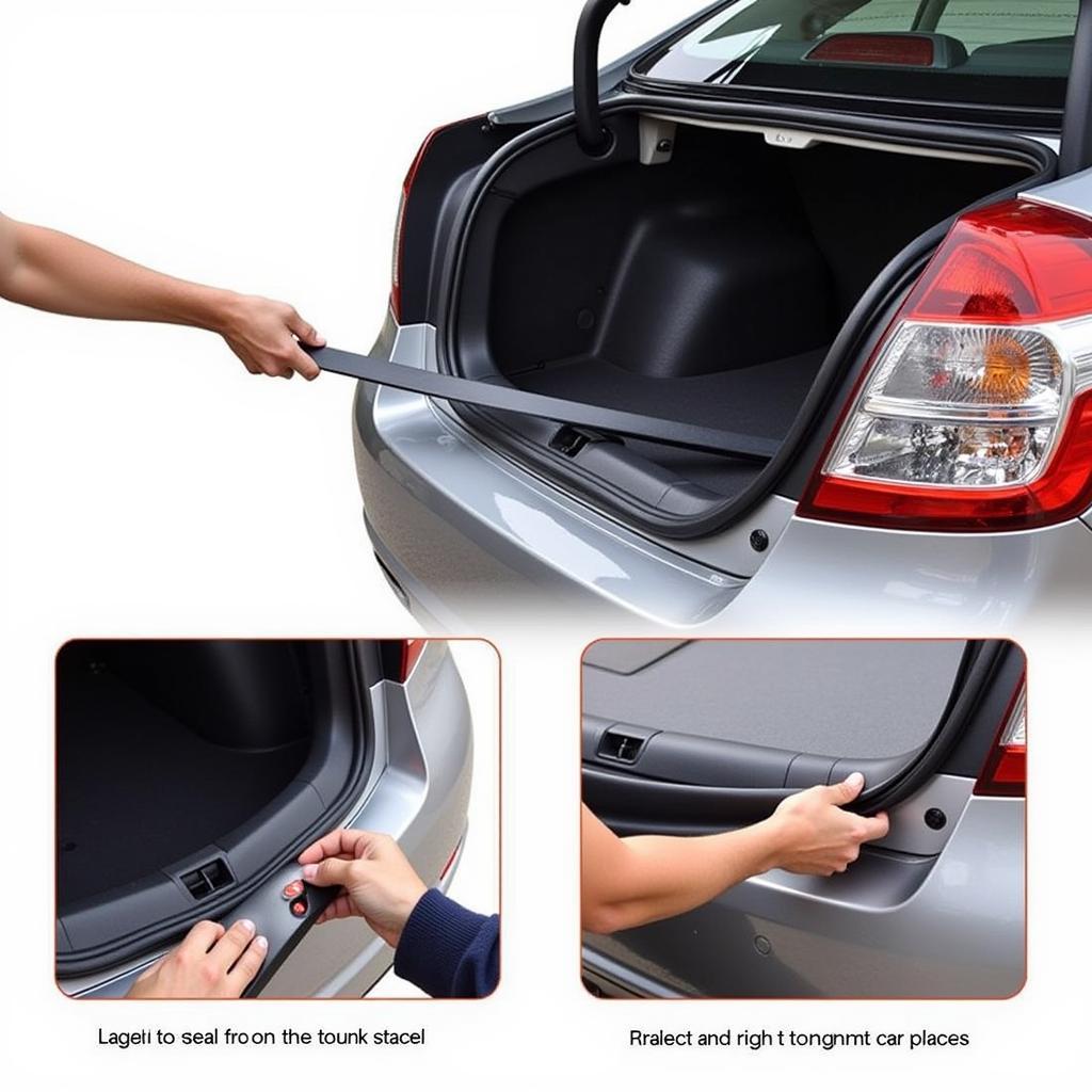 Installing a New Car Trunk Seal on a Car