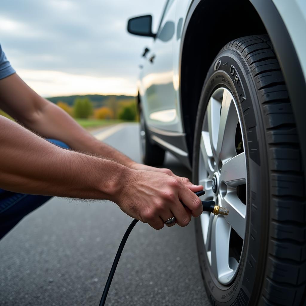 Checking Tire Pressure in Kent County