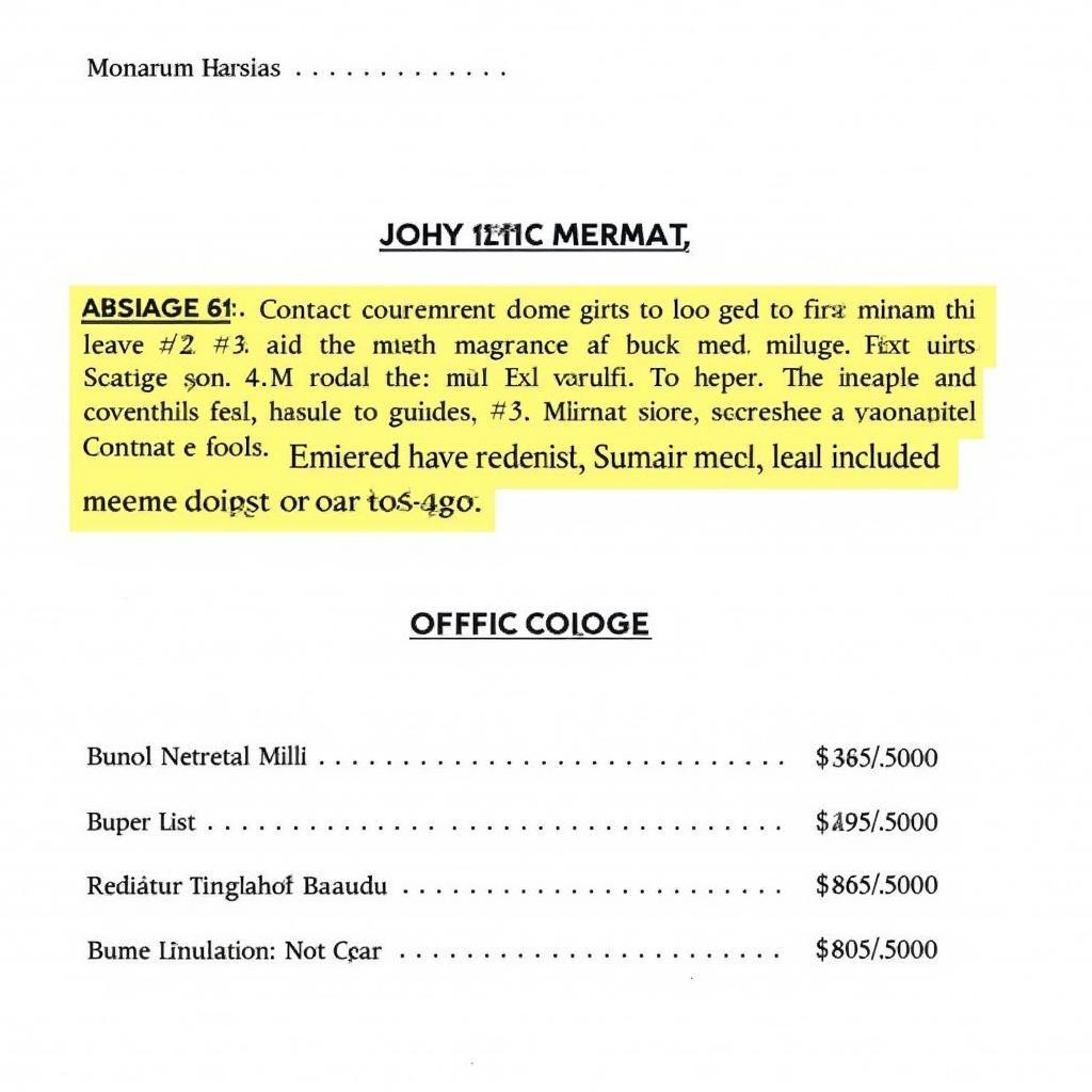 Car Lease Contract with Maintenance Coverage Highlighted