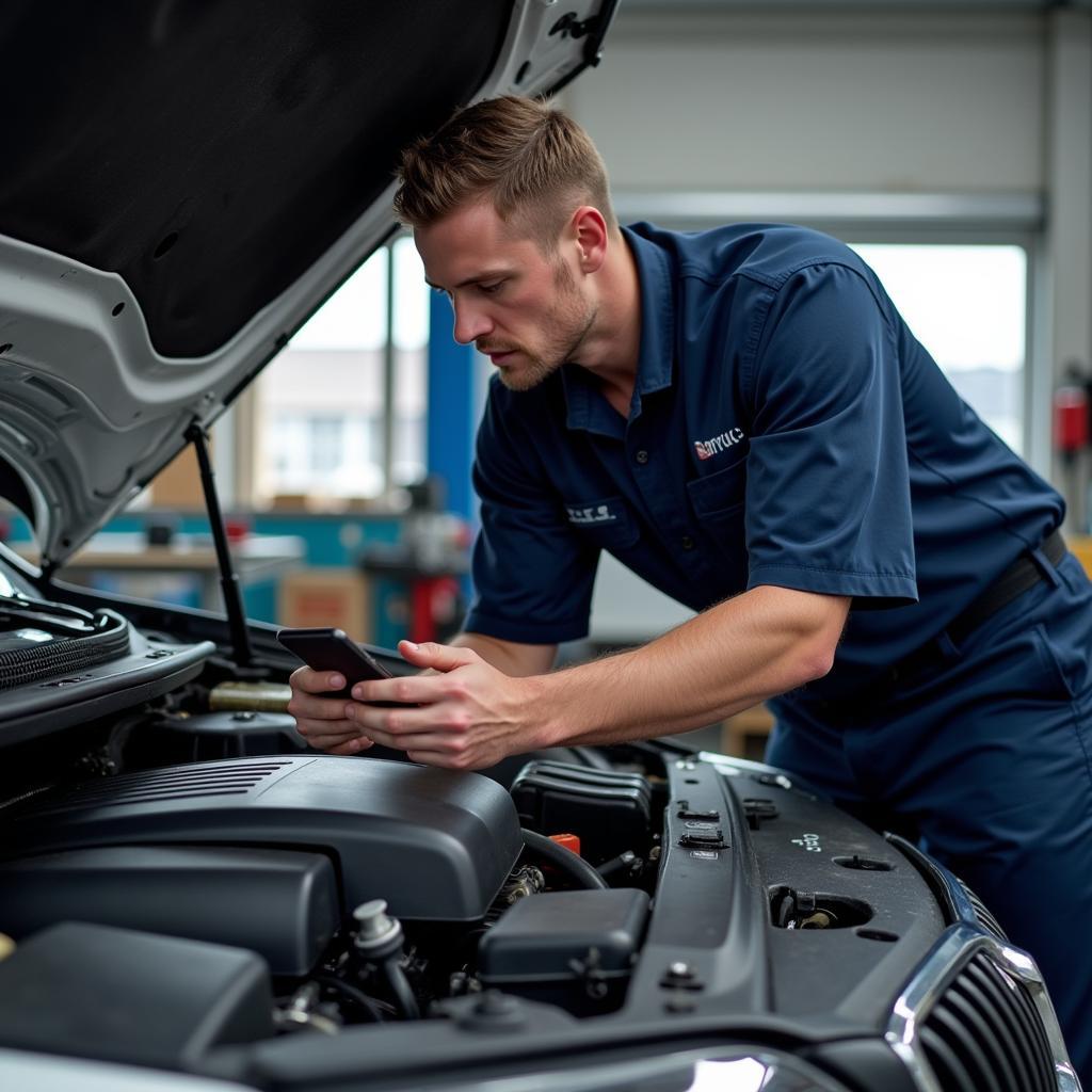 Mechanic Checking a Car