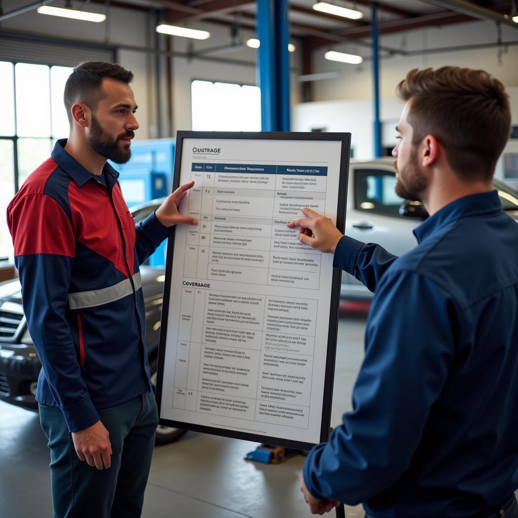 Mechanic Explaining Maintenance Plan