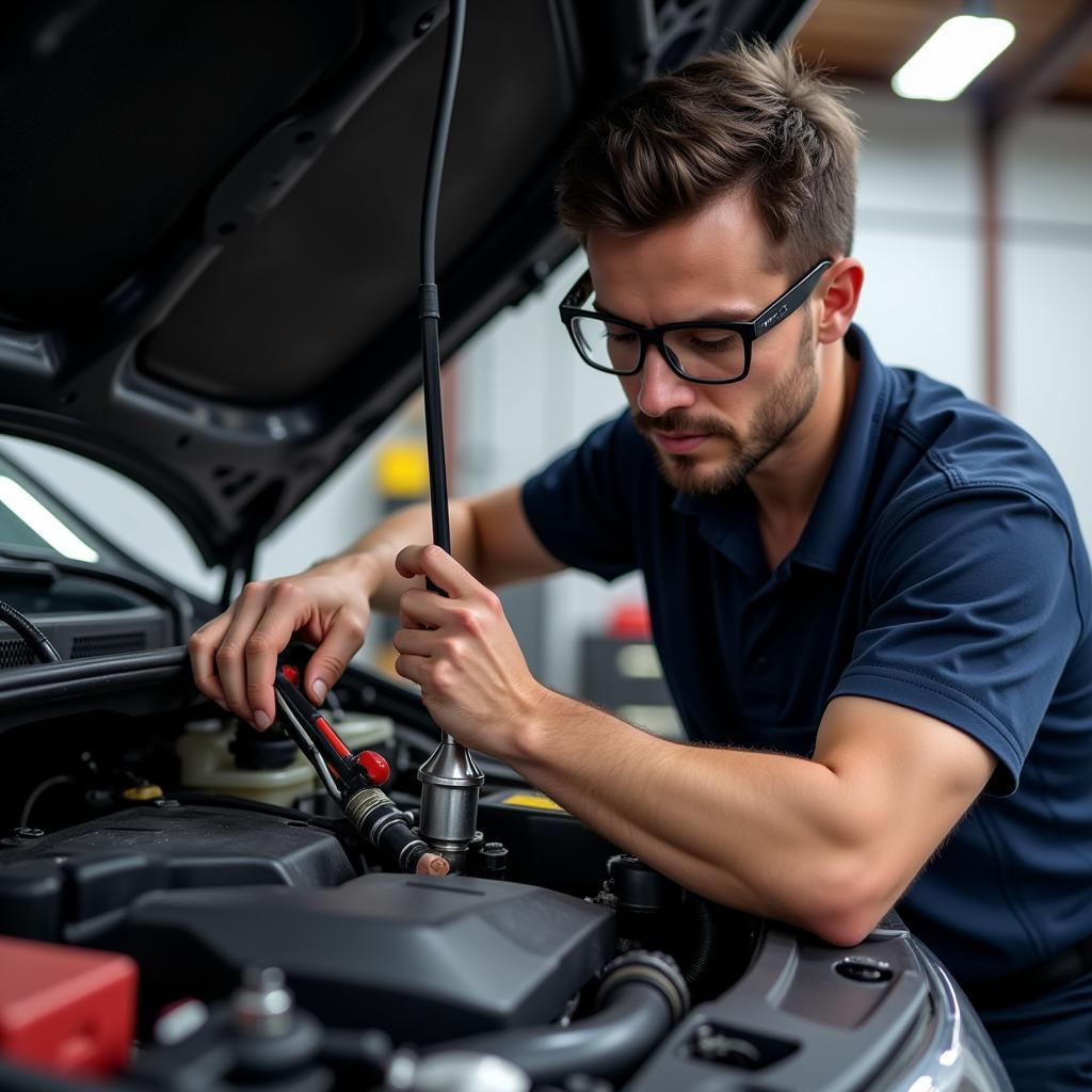 Mechanic Repairing Fuel Pump