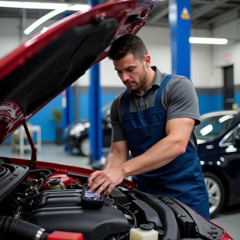 Mechanic Working on a Car in Alexandria, VA