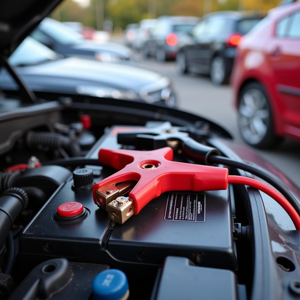 Jumpstarting a Car in a Parking Lot