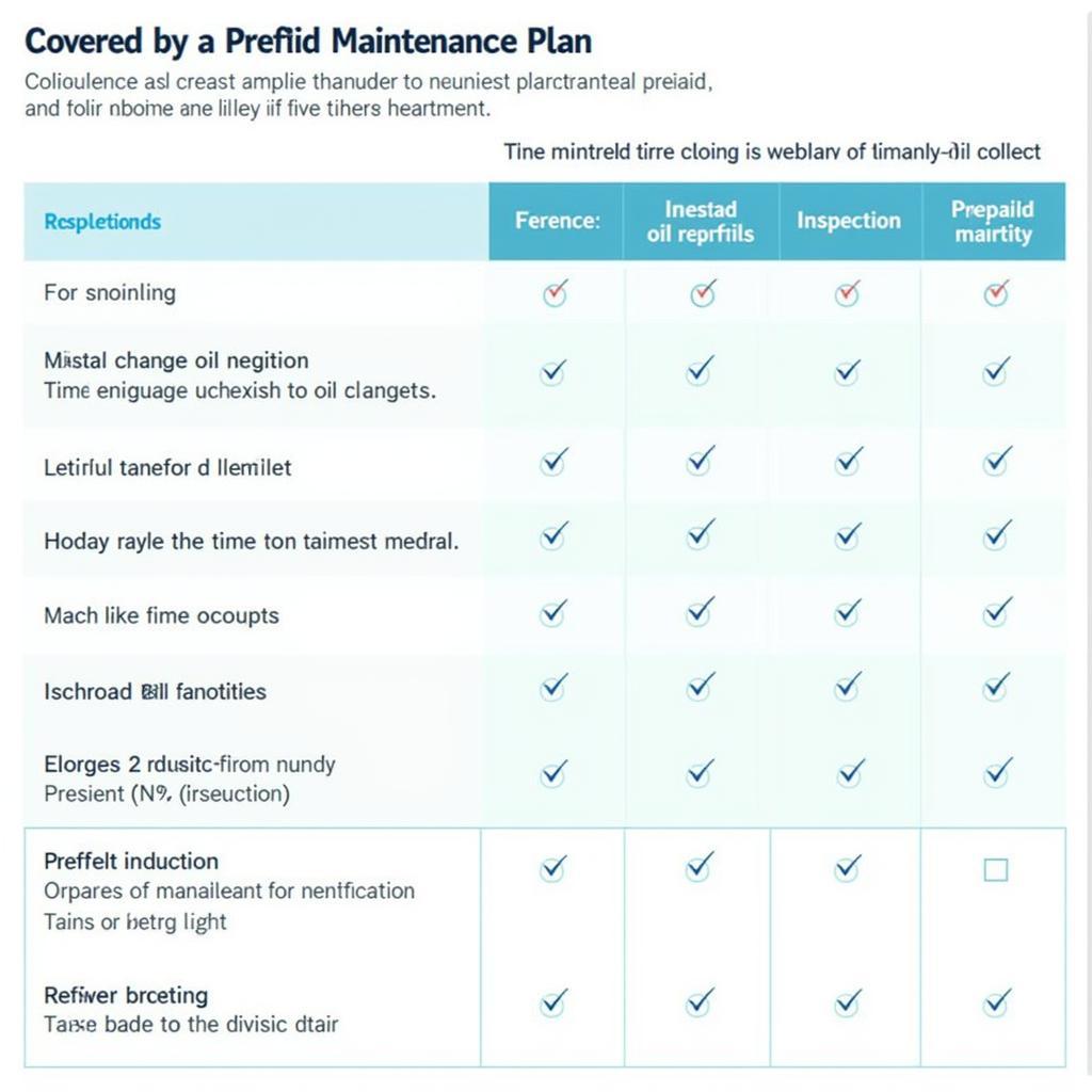 Prepaid Maintenance Plan Coverage