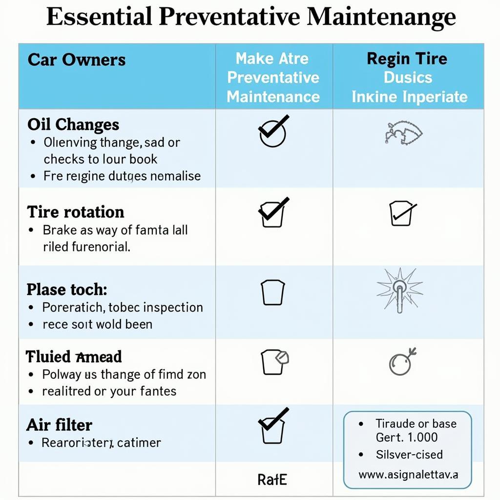 Preventative Car Maintenance Checklist