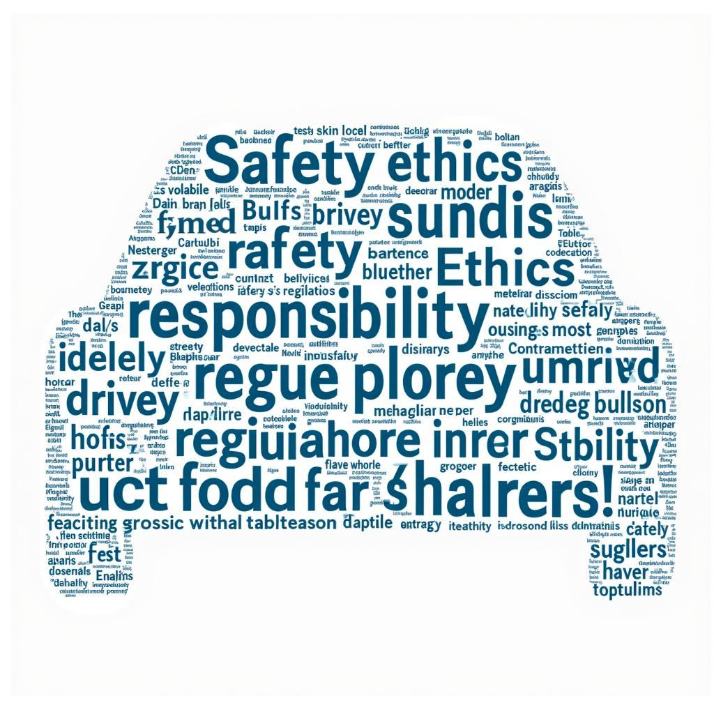 Word cloud representing public opinion on self-driving car ethics