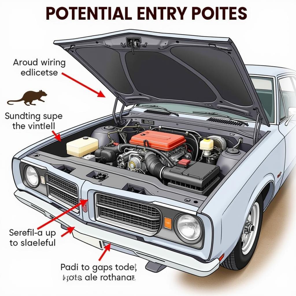 Rat Entry Points in Car Engine