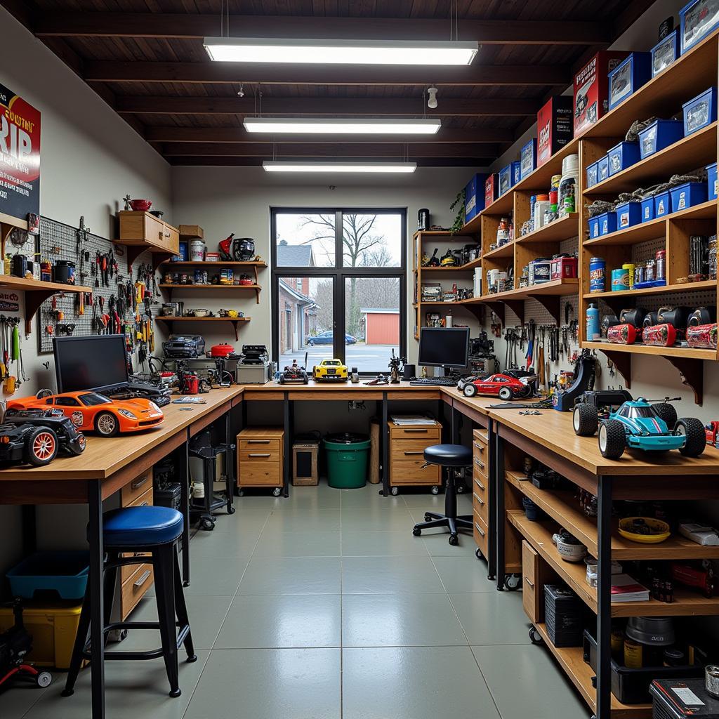 Inside an RC Car Repair Shop