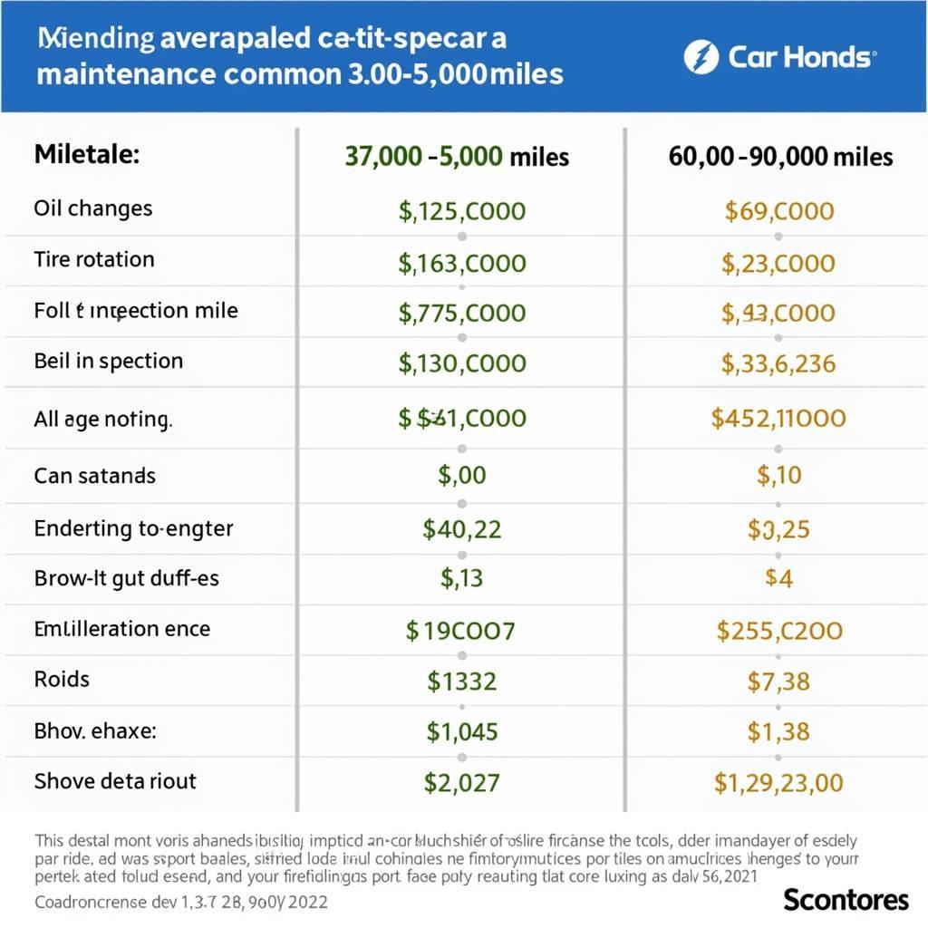 Regular Car Maintenance Cost Breakdown