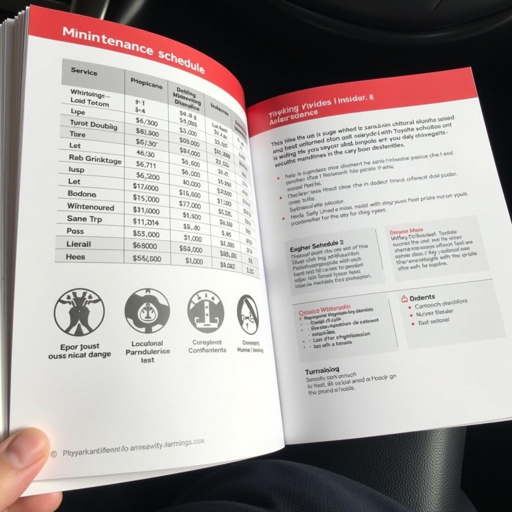 Example of a Toyota Maintenance Schedule