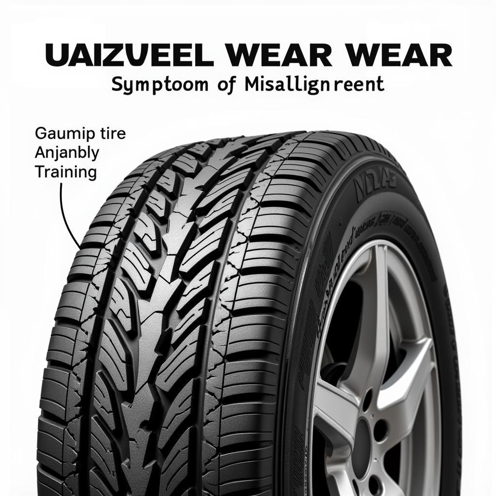 Uneven Tire Wear Indicating Alignment Problems