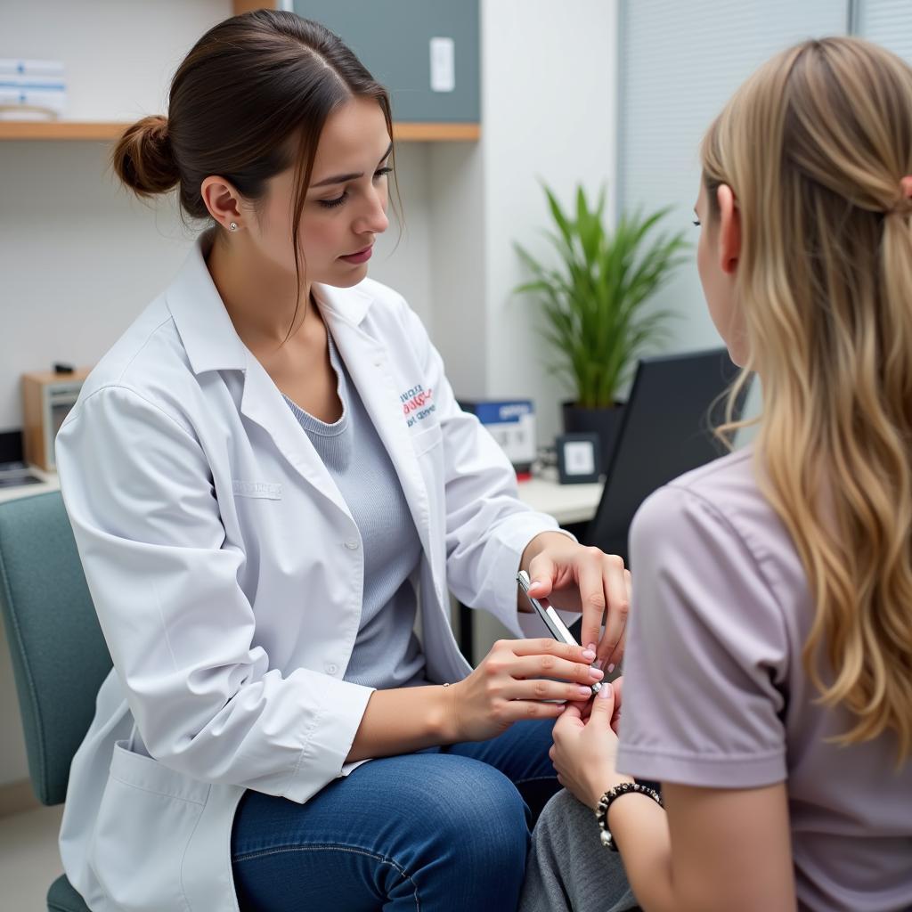 Doctor Examining Patient for Hemorrhoids at Urgent Care