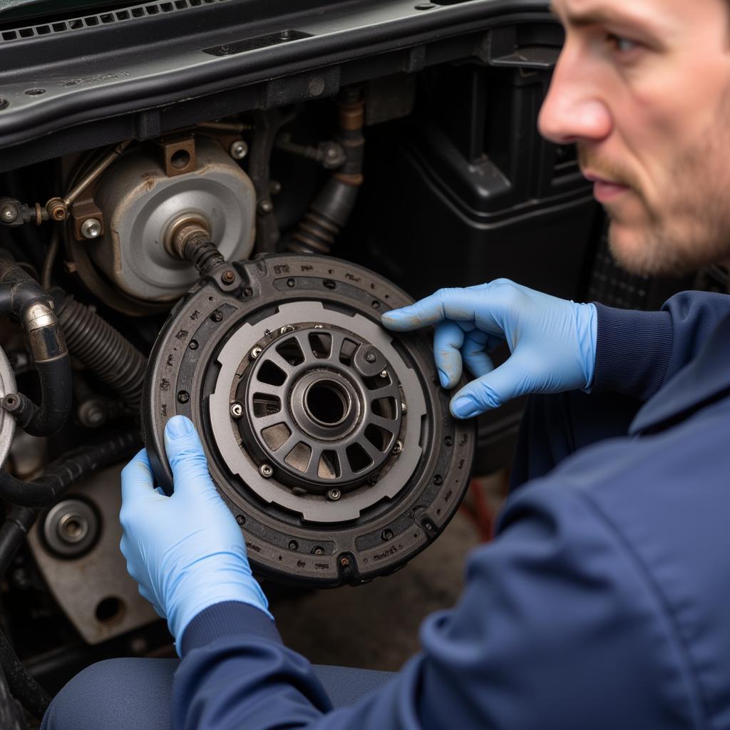 Inspecting a used car with a manual transmission