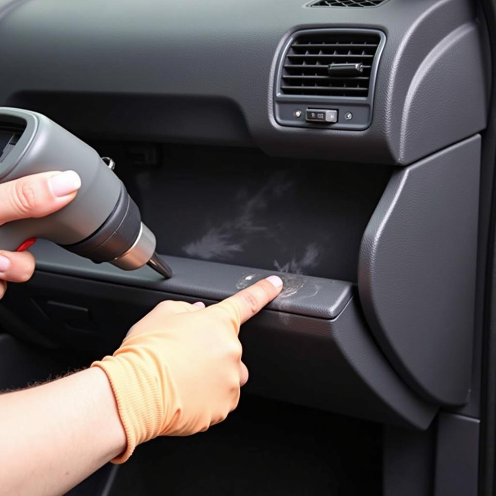 Using a Heat Gun to Repair Scuffed Car Interior Plastic