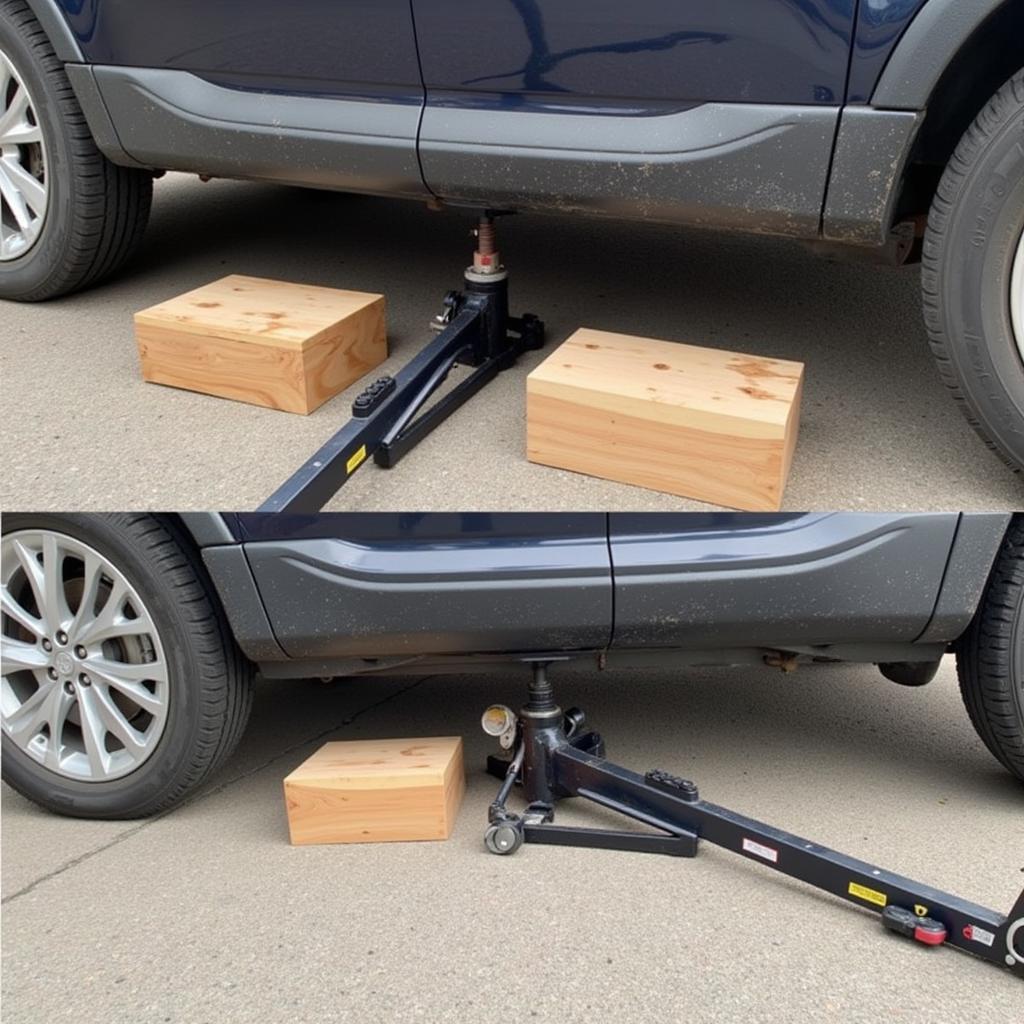 Using a Jack to Straighten a Bent Running Board