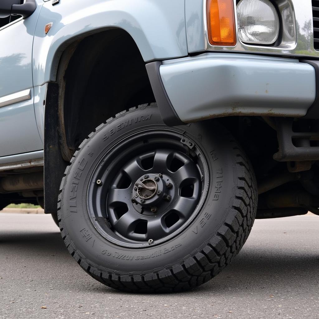 Using a Spare Tire for Emergency Car Lift