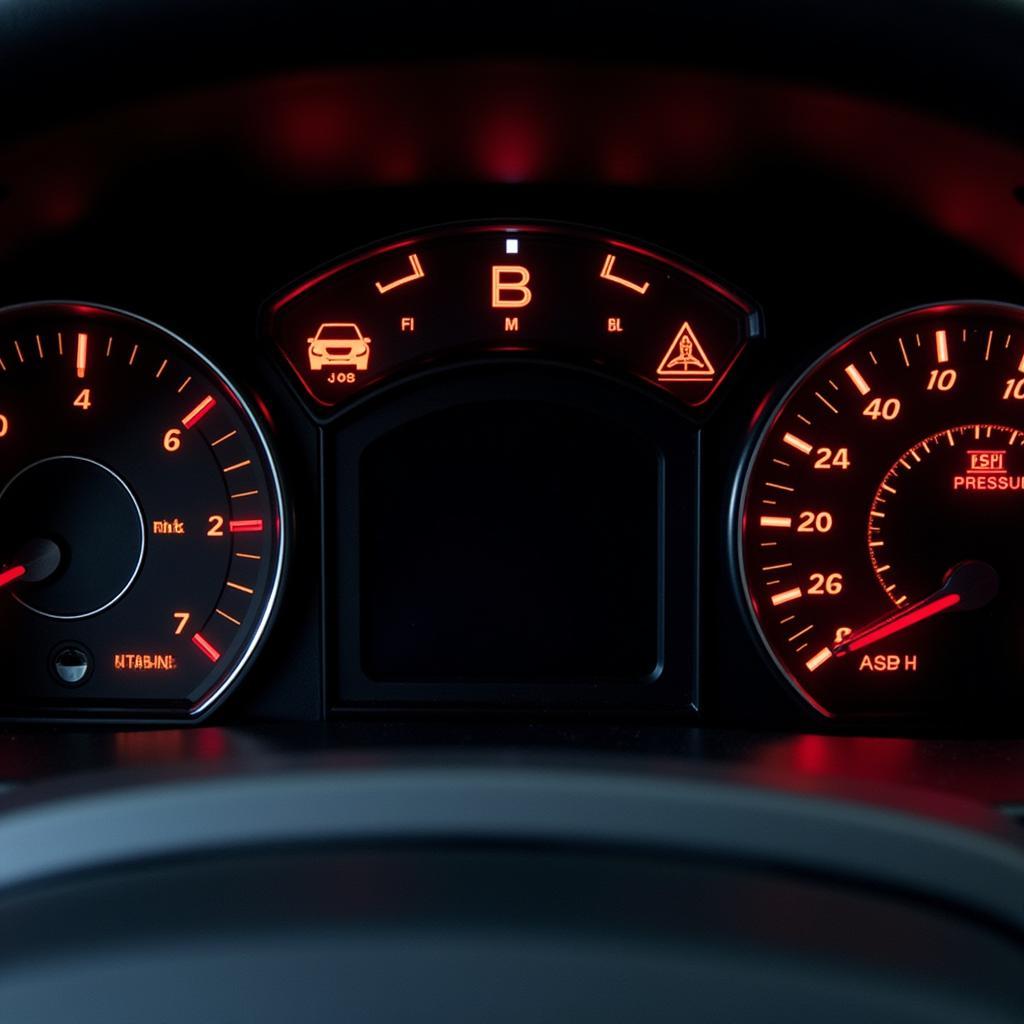 Car Dashboard Warning Lights Indicate Mechanic Needed