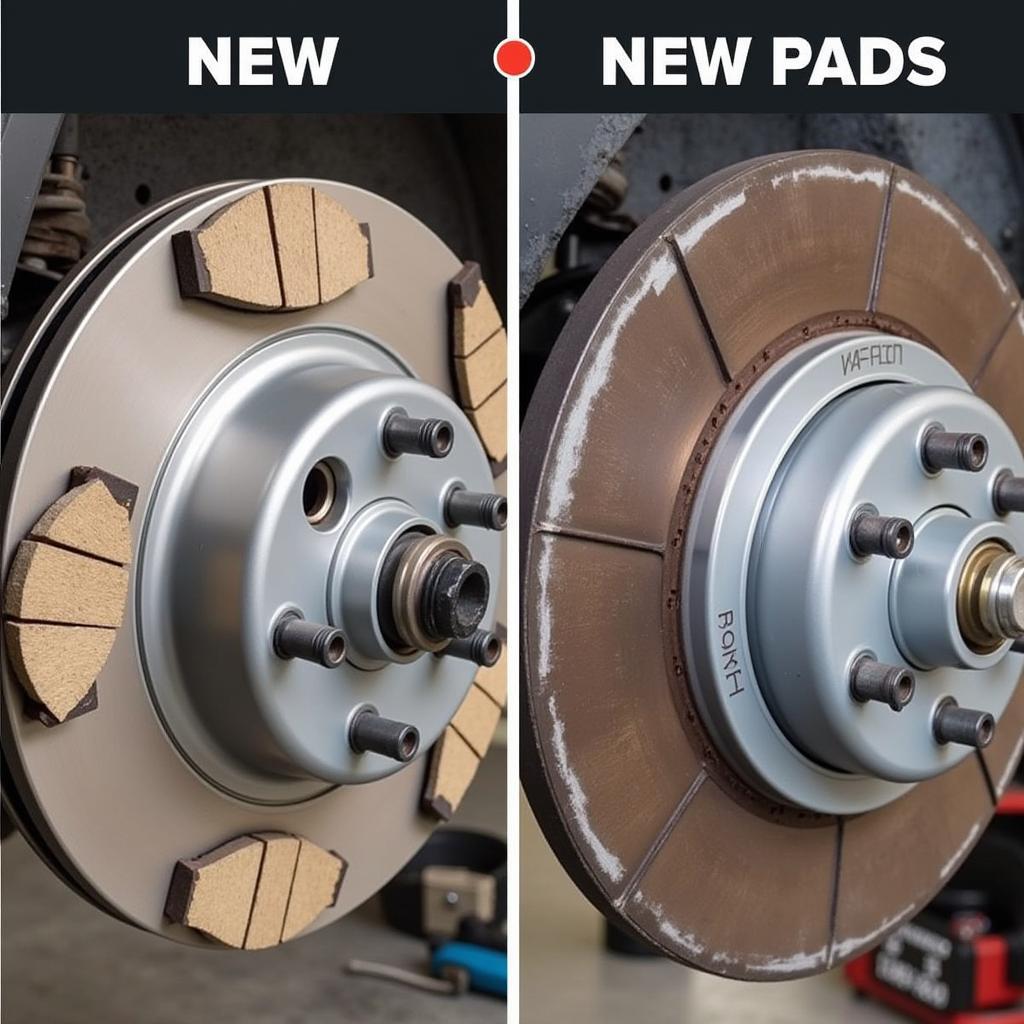 Worn Brake Pads and Rotor