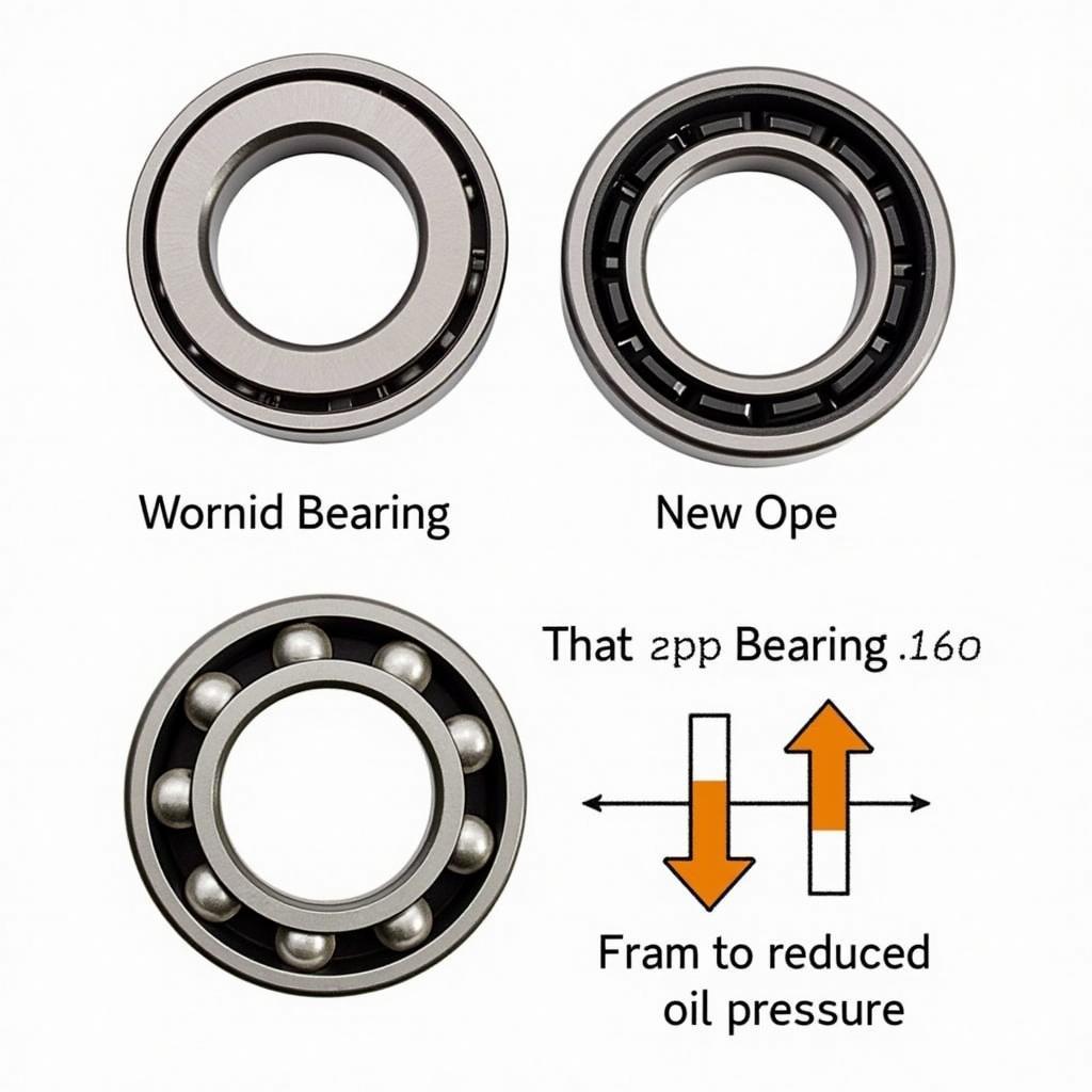 Worn engine bearing causing low oil pressure